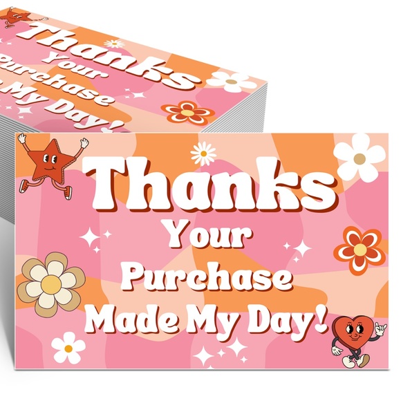 Thank You Card (Packaging Insert) - Create a Positive Unboxing Experience 4"x6" - Picture 1 of 2
